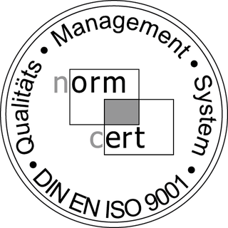 Siegel Qualit&auml;tsmanagementsystem nach DIN EN ISO 9001
